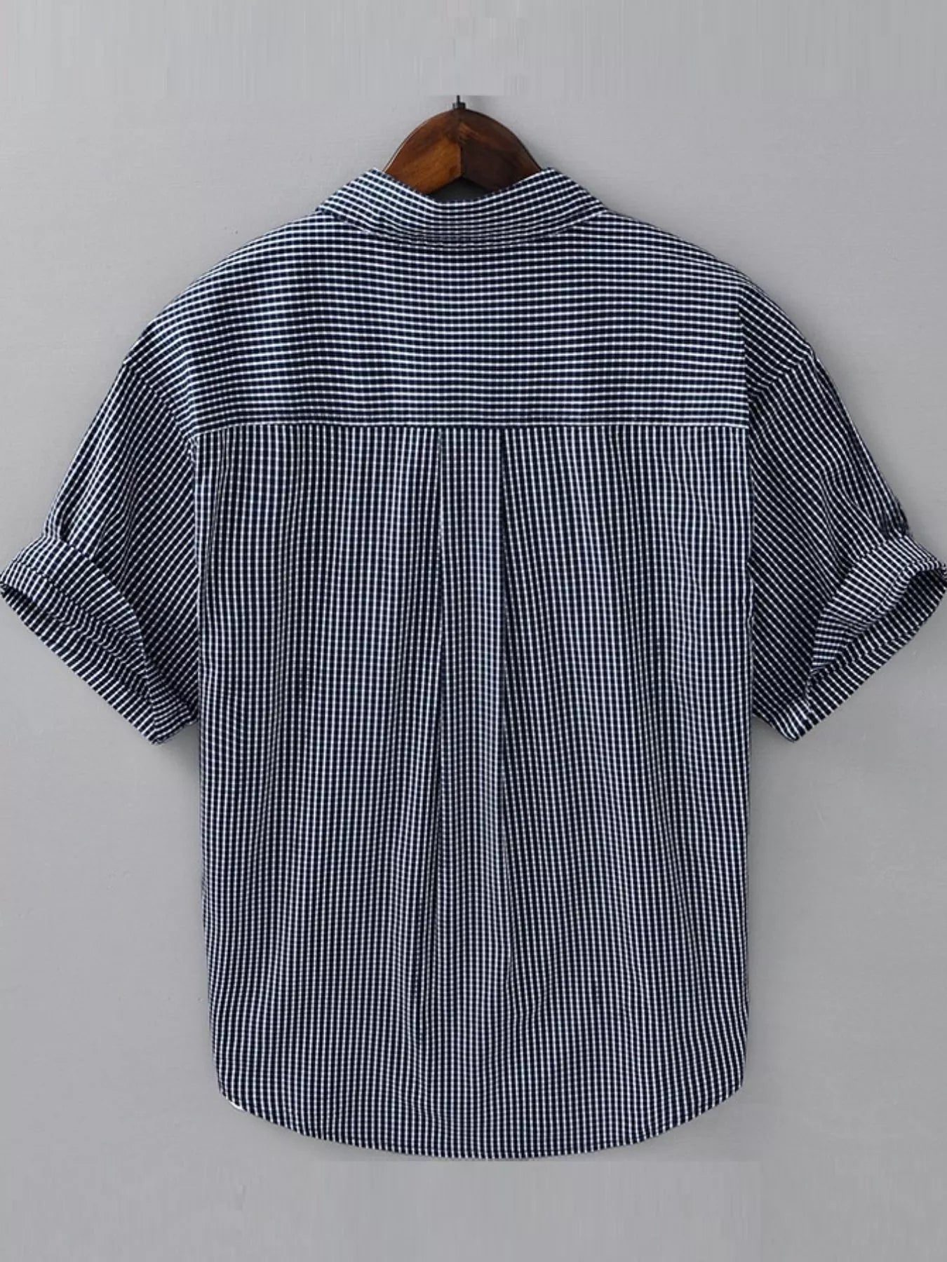 Men's Plus Size Casual Plaid Short Sleeve Shirt