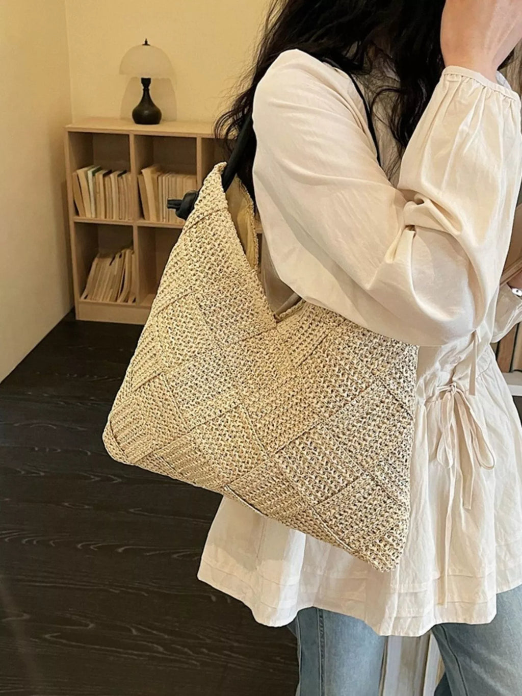 Woven Straw Shoulder Bag