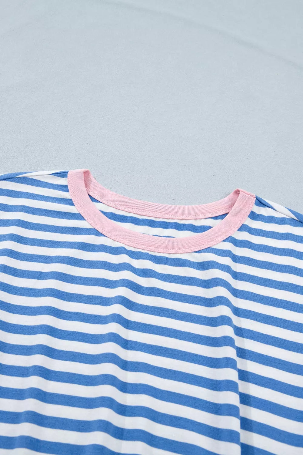 Stripe Nautical Tie Contrast Trim Round Neck T Shirt Mini Dress