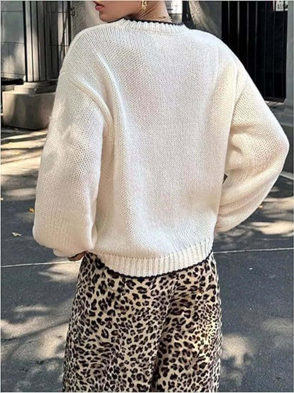 Lobster Round Neck Dropped Shoulder Sweater