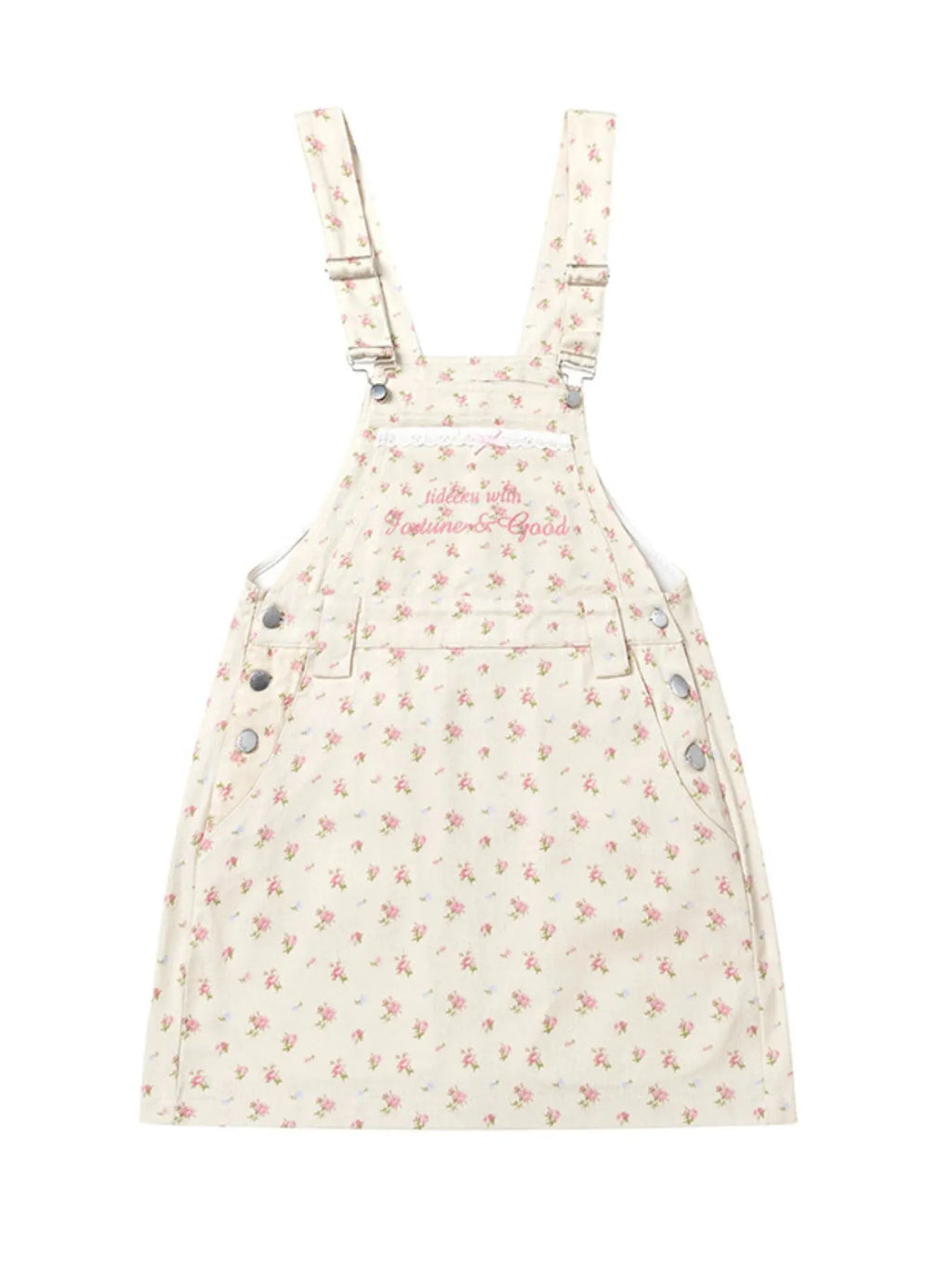 Floral Print Square Neck Overall Dress