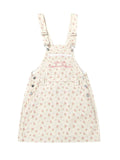Floral Print Square Neck Overall Dress