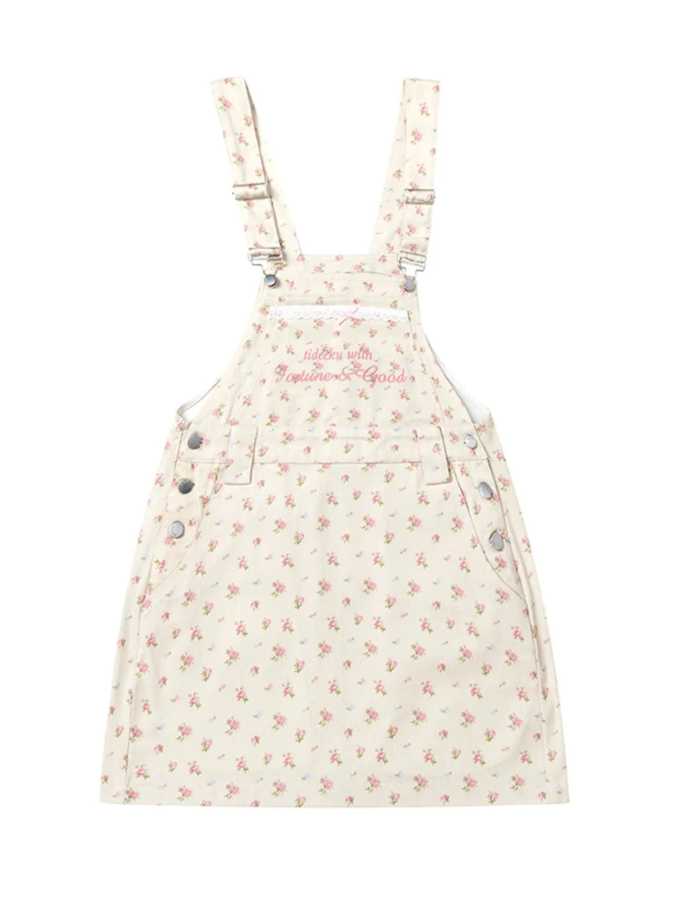 Floral Print Square Neck Overall Dress