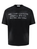 Men's Letter Round Neck Short Sleeve T-Shirt