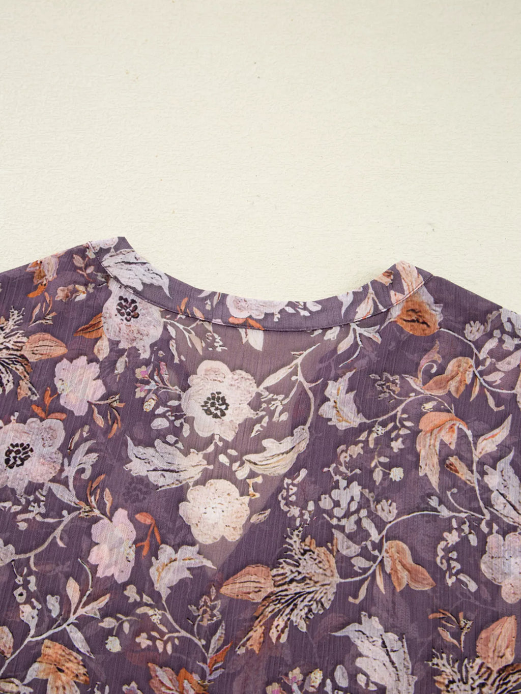 Floral Print Tie Neck Blouse