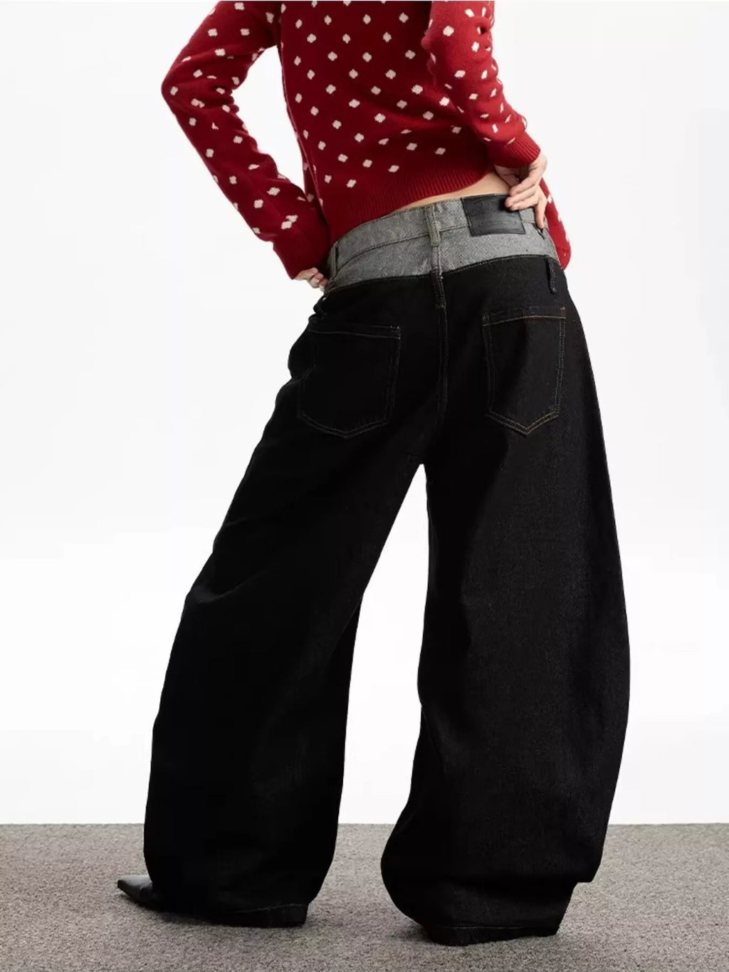 Men's Double Waist Wide Leg Jeans