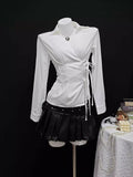 Side Tied Long Sleeve Shirt