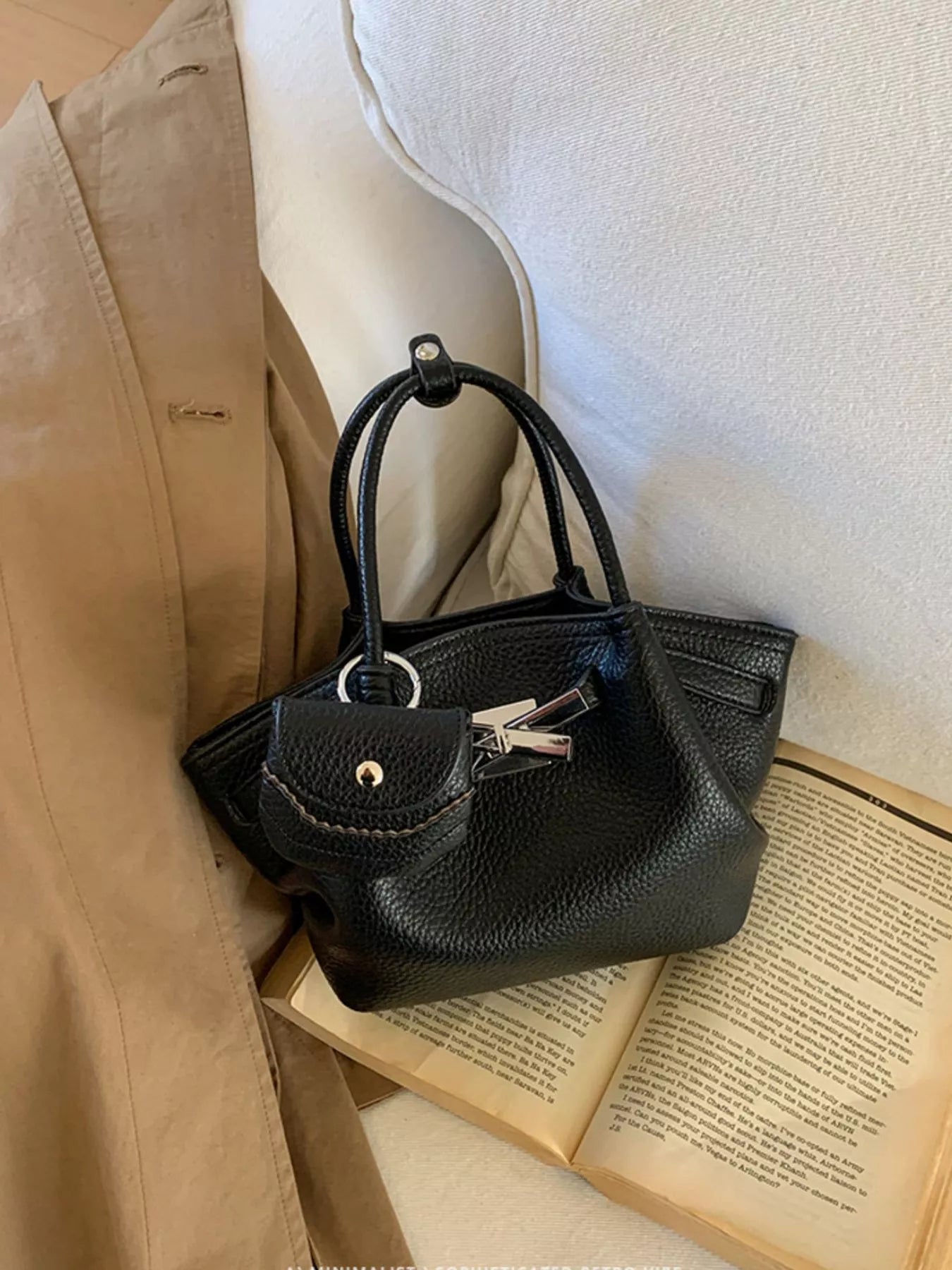 Top Handle Leather Crossbody Bag
