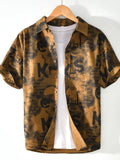 Men's Printed Button Up Short Sleeve Shirt