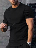 Men's Plus Size Solid Color Casual T-Shirt