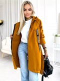 Full Size Zip Up Longline Hooded Outerwear Plus Size