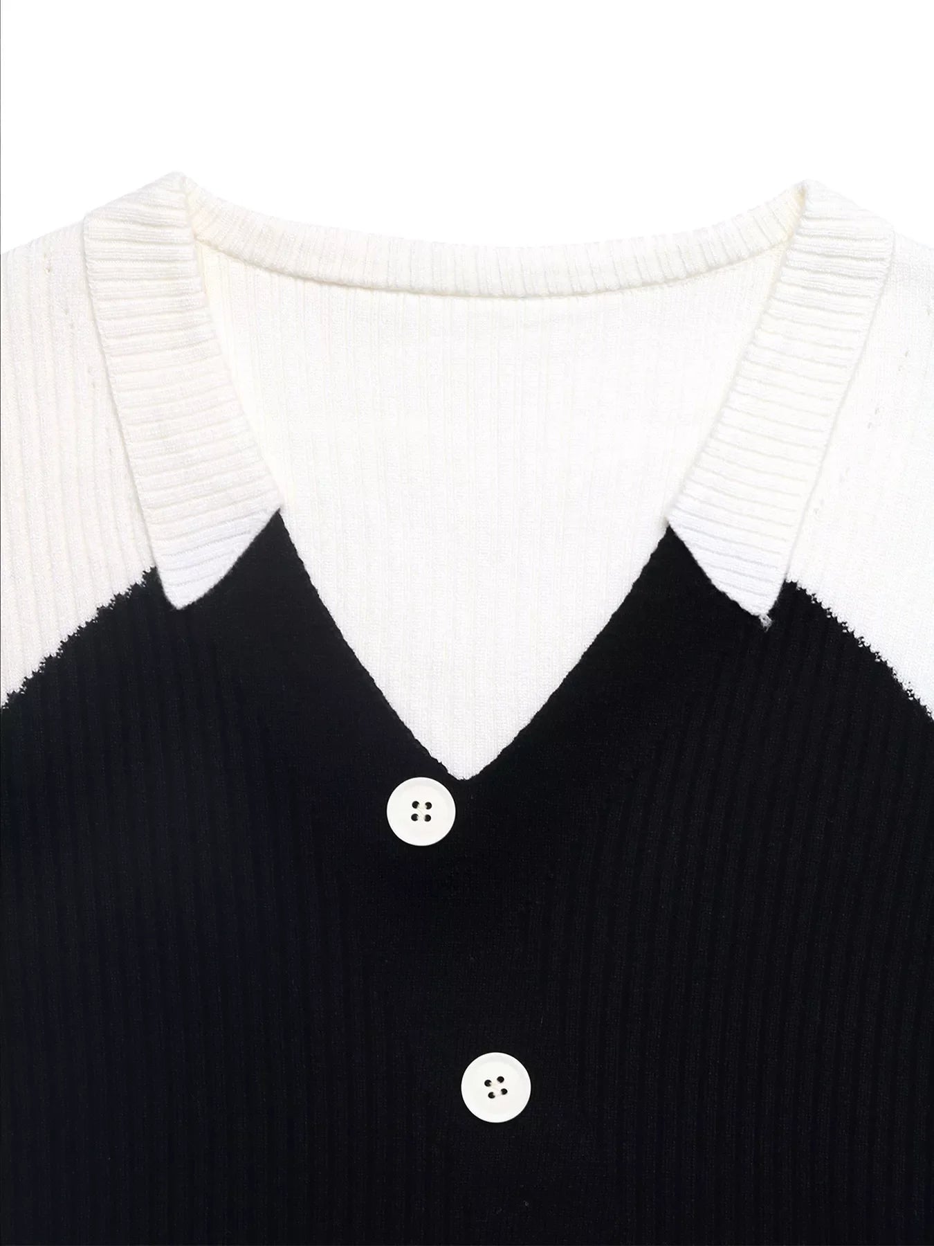 Color Block V-Neck Sweater