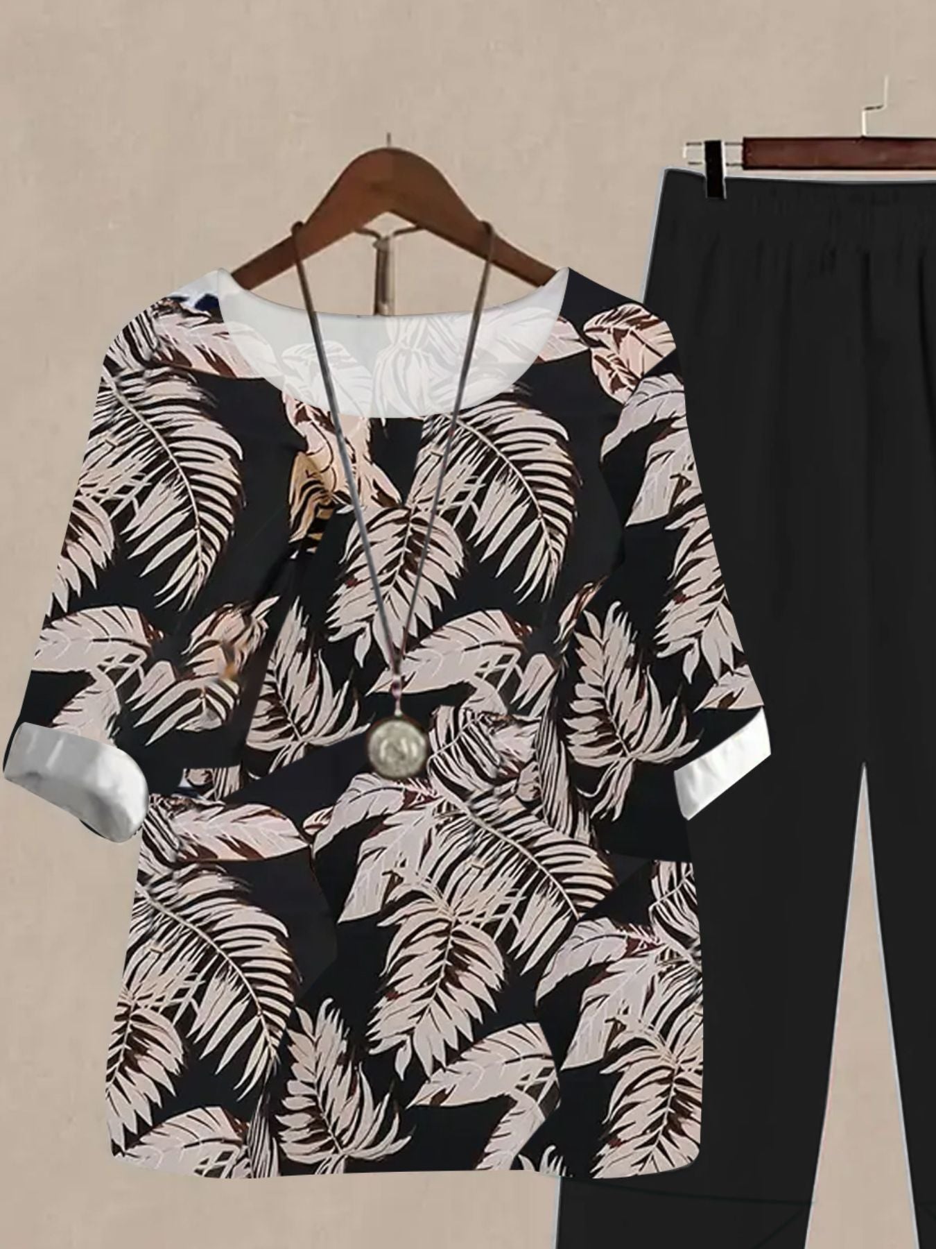 Printed Half Sleeve Top and Pants Set