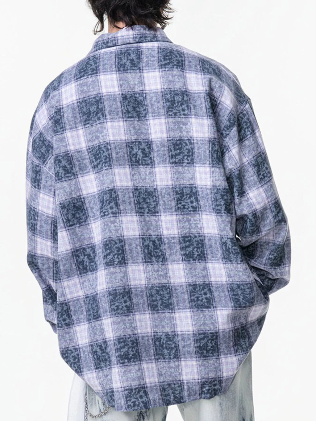 Men's Plus Size Plaid Button Up Long Sleeve Shirt