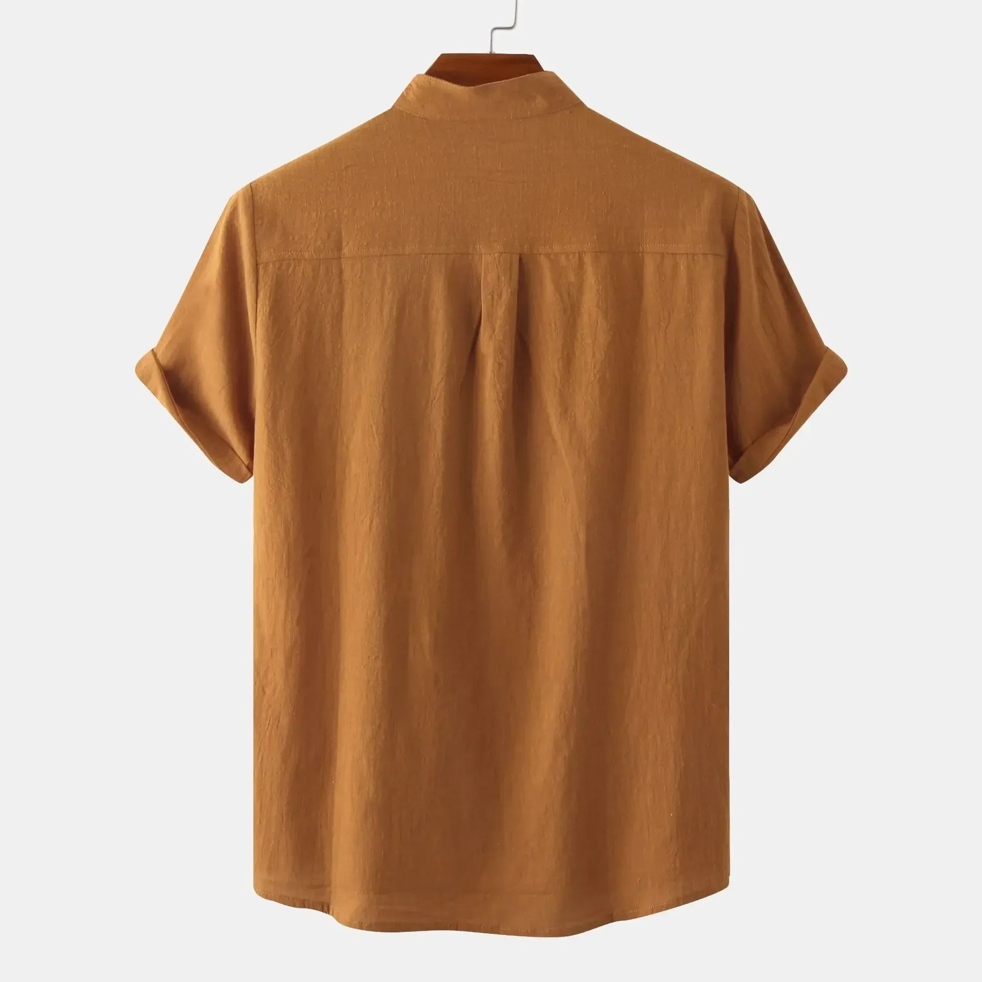 Men's Mandarin Collar Short Sleeve Henley Shirt