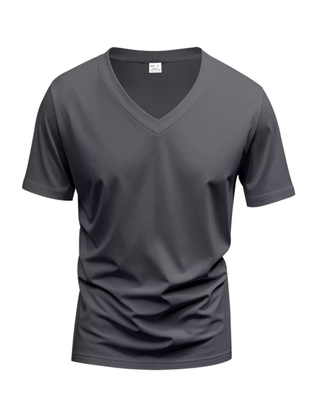 Men's Full Size Slim Fit V-Neck Basic T-Shirt Plus Size