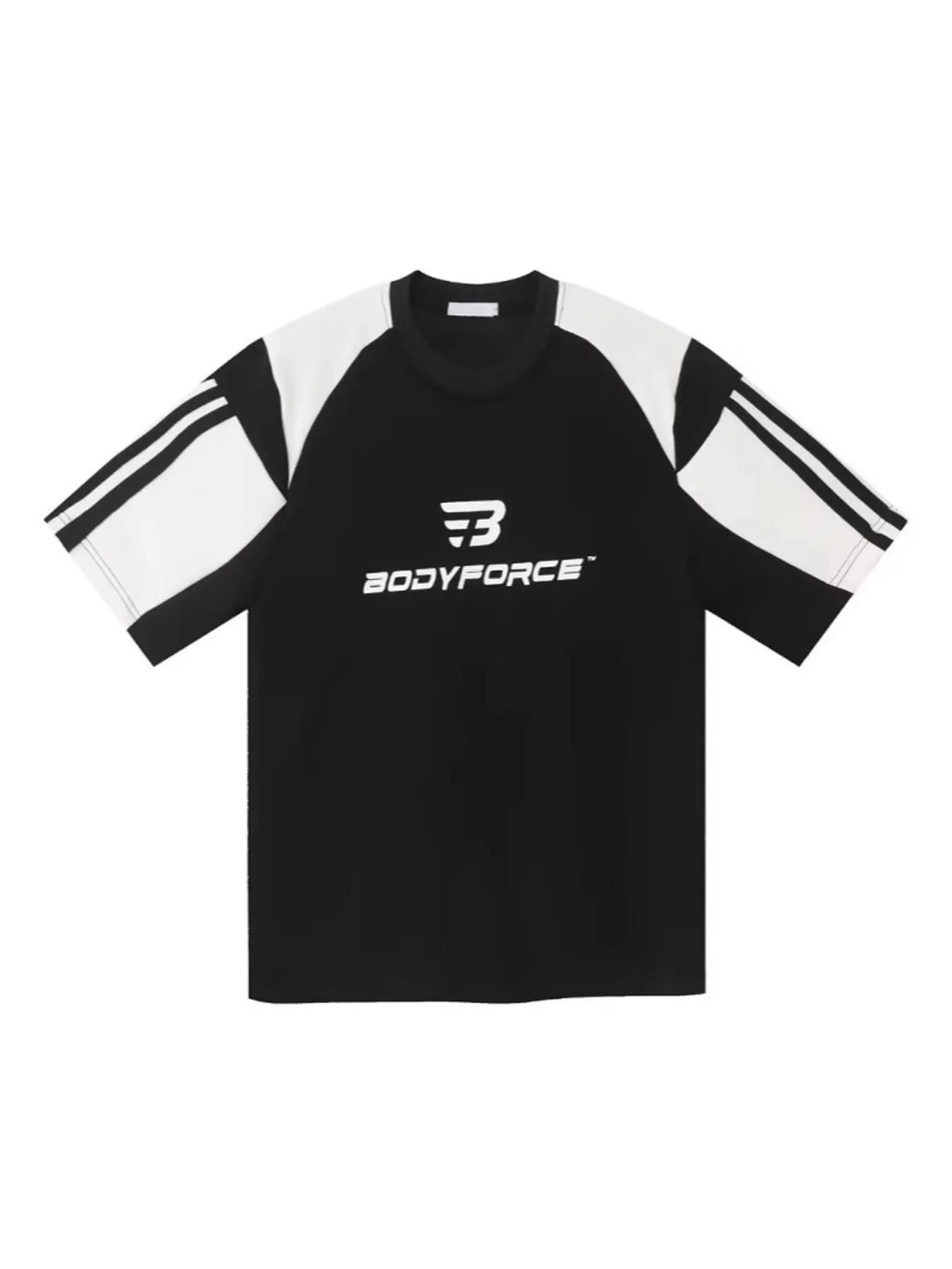 Men's Full Size Contrast Panels Round Neck T-Shirt Plus Size