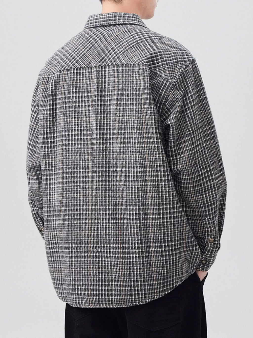 Men's Plus Size Plaid Button Up Long Sleeve Shirt