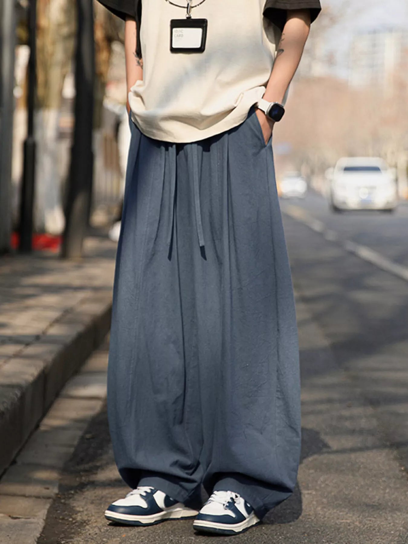 Men's Plus Size Loose Fit Wide Leg Pants