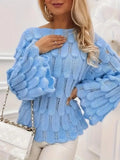 Textured Knit Bell Sleeve Knit Top
