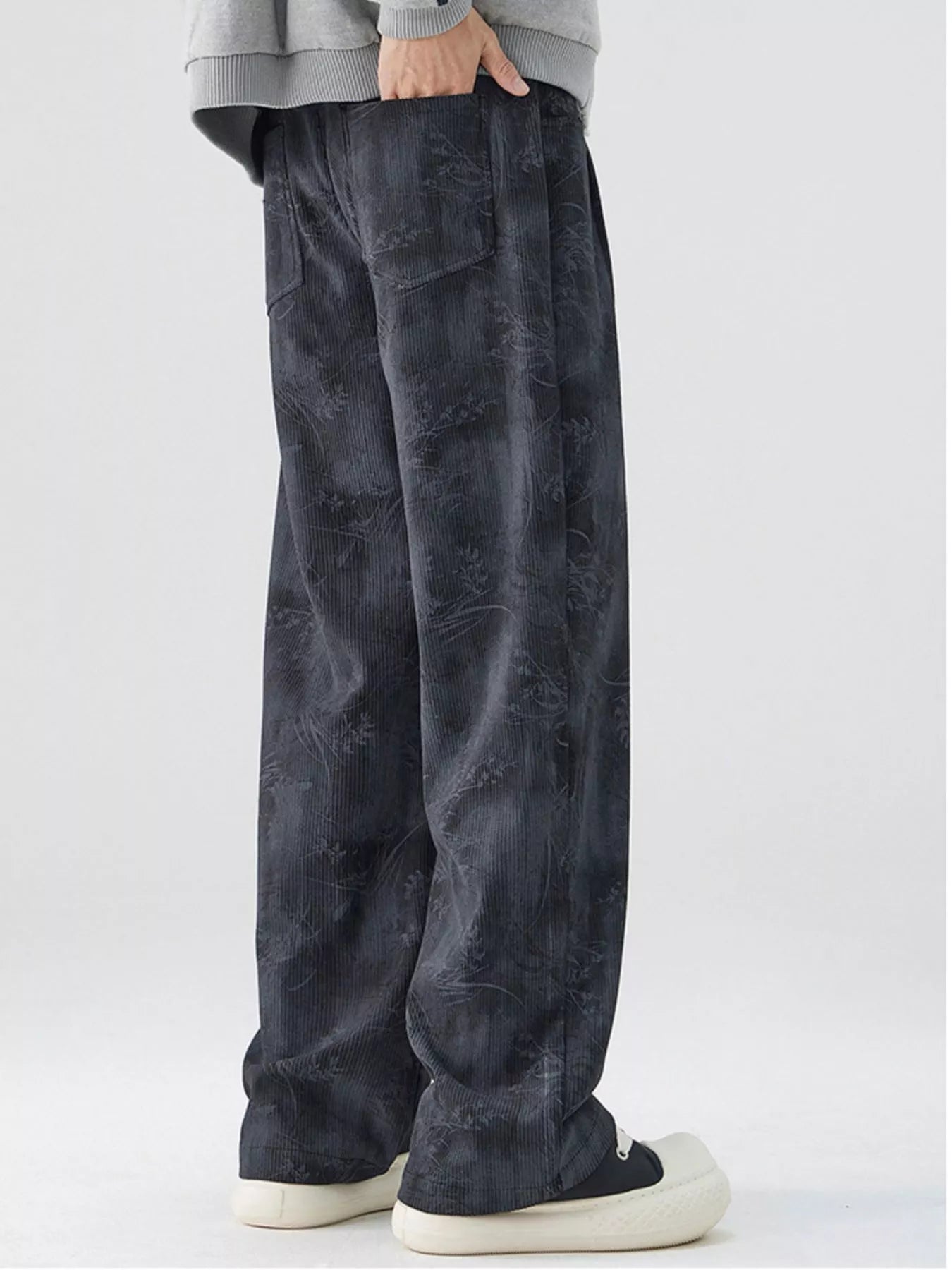 Men's Full Size Wide-Leg Relaxed Fit Pants Plus Size