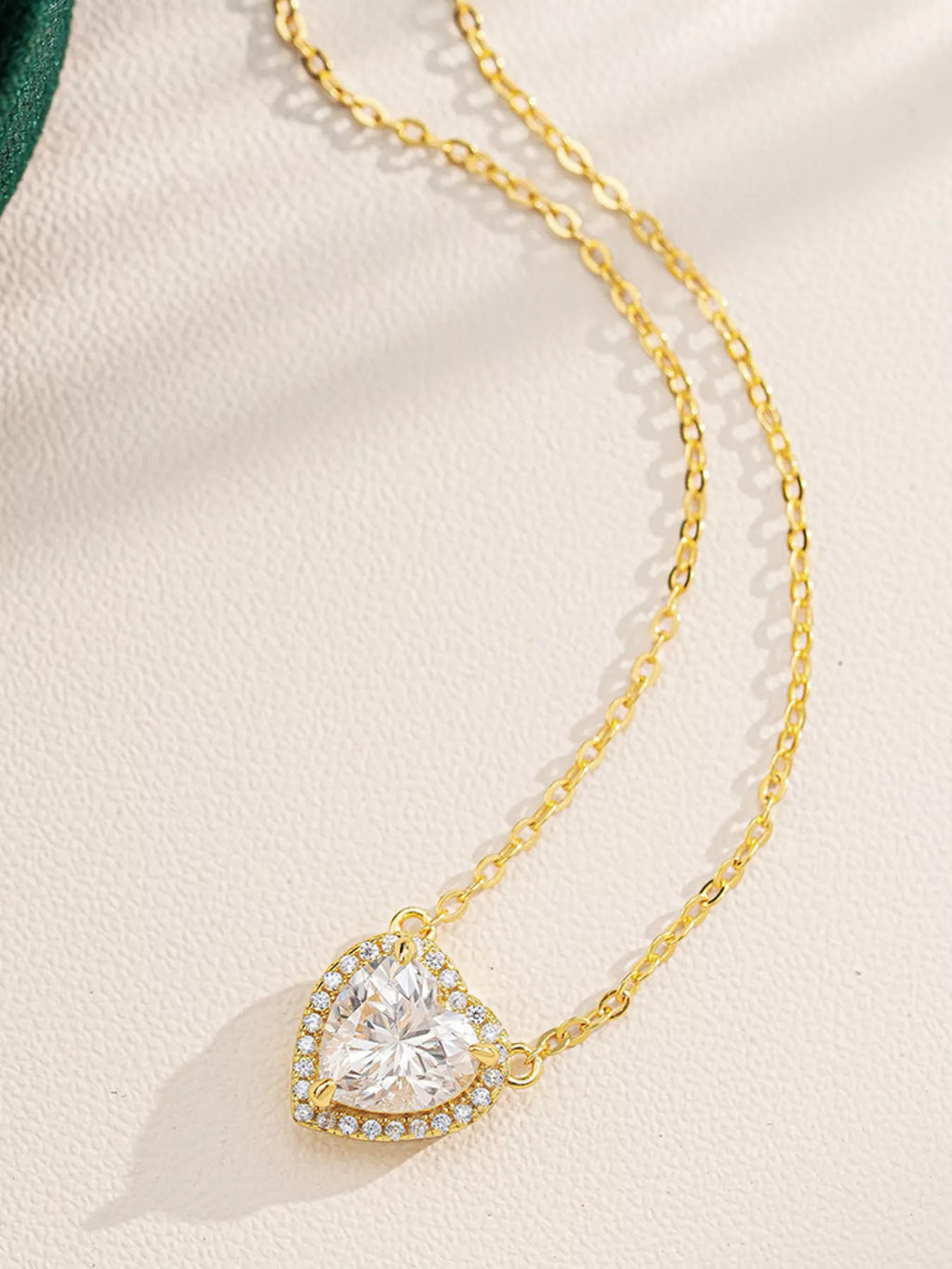 2 Carat 18K Gold-Plated Moissanite Heart Necklace