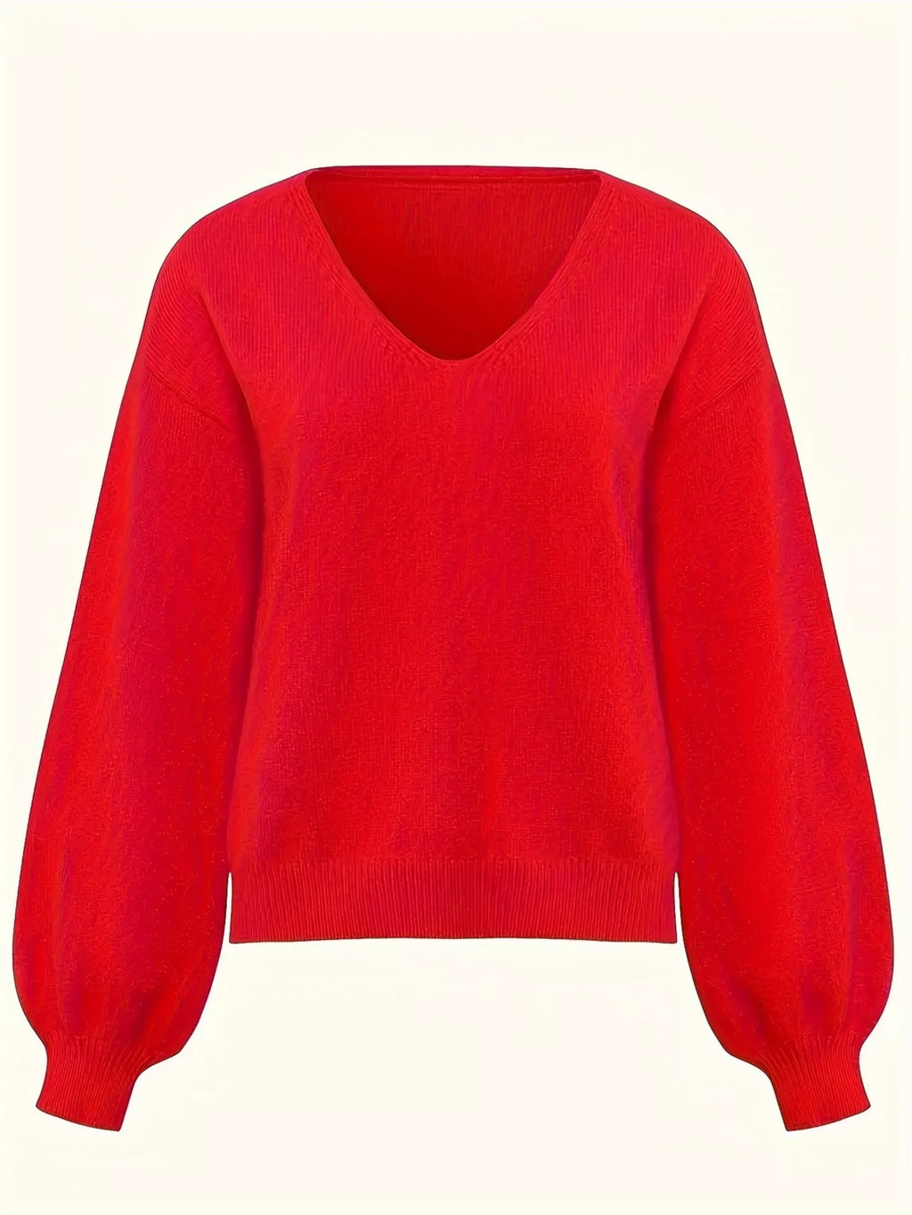 V-Neck Dropped Shoulder Sweater
