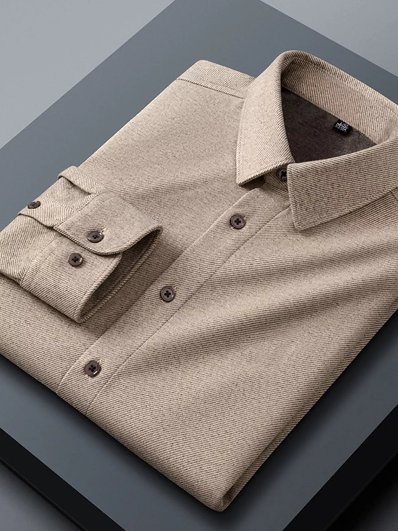 Men's Plus Size Casual Long Sleeve Button-Down Shirt