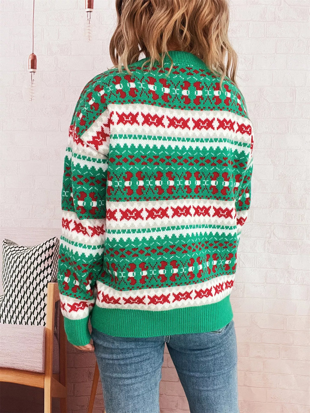 Round Neck Dropped Shoulder Sweater