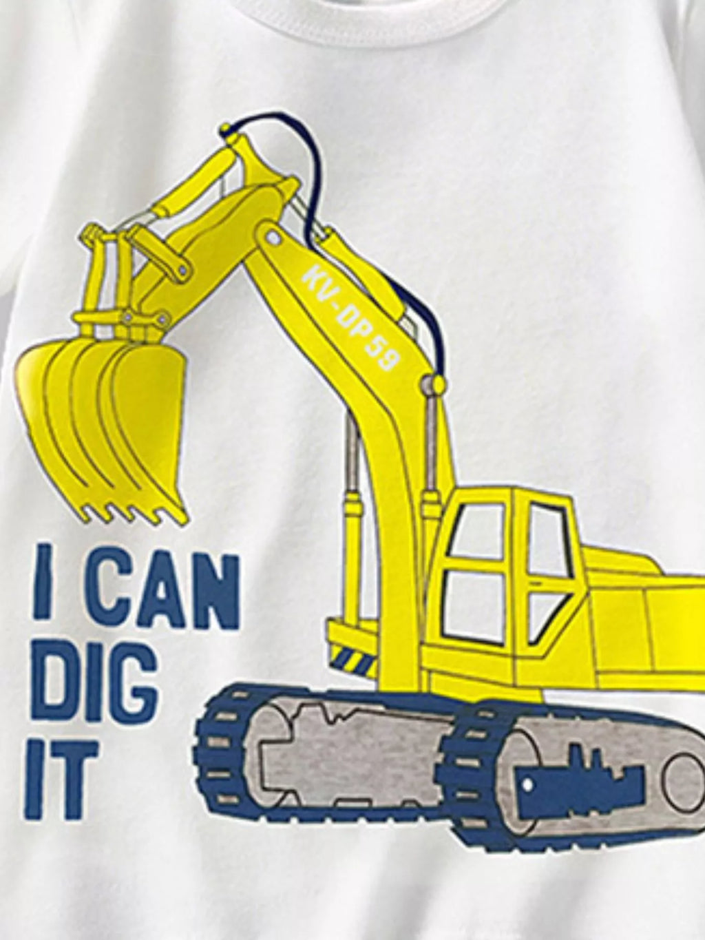 Children's Excavator Graphic Round Neck Tee