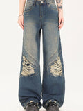 Men's Distressed Wide Leg Jeans