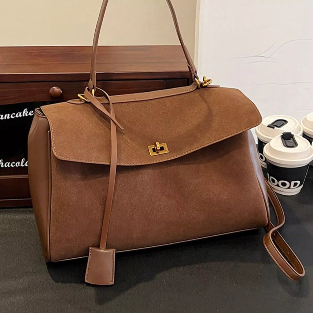 Solid Color Flap Crossbody Bag
