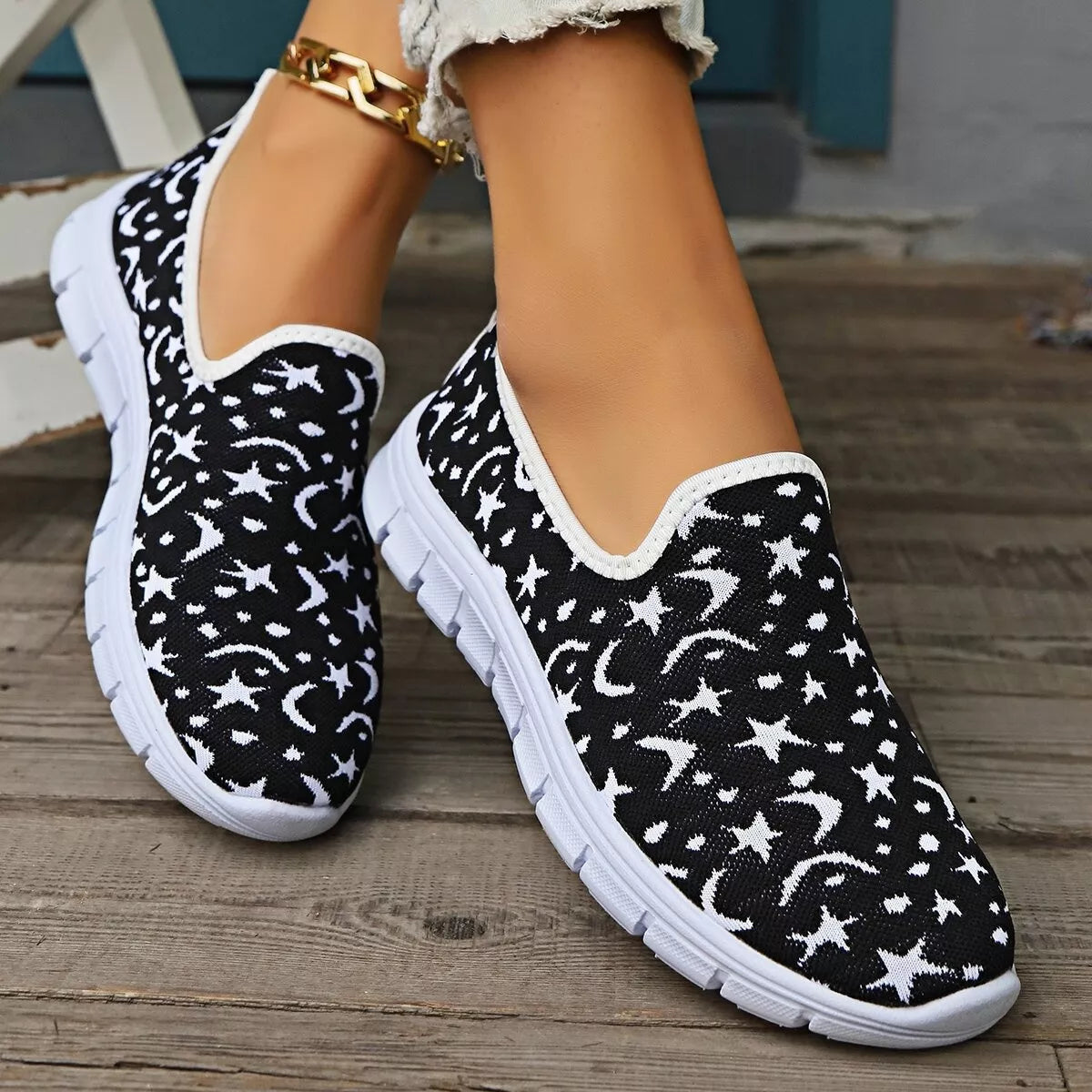 Round Toe Platform Slip-Ons