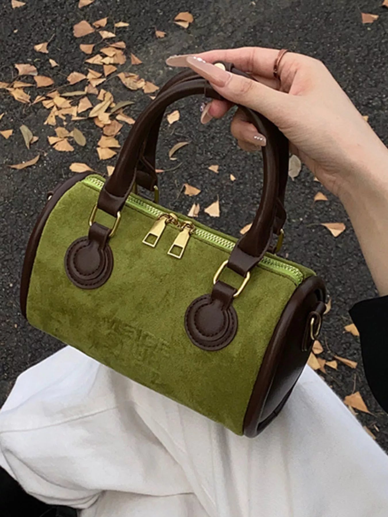 Barrel Crossbody Bag with Top Handle