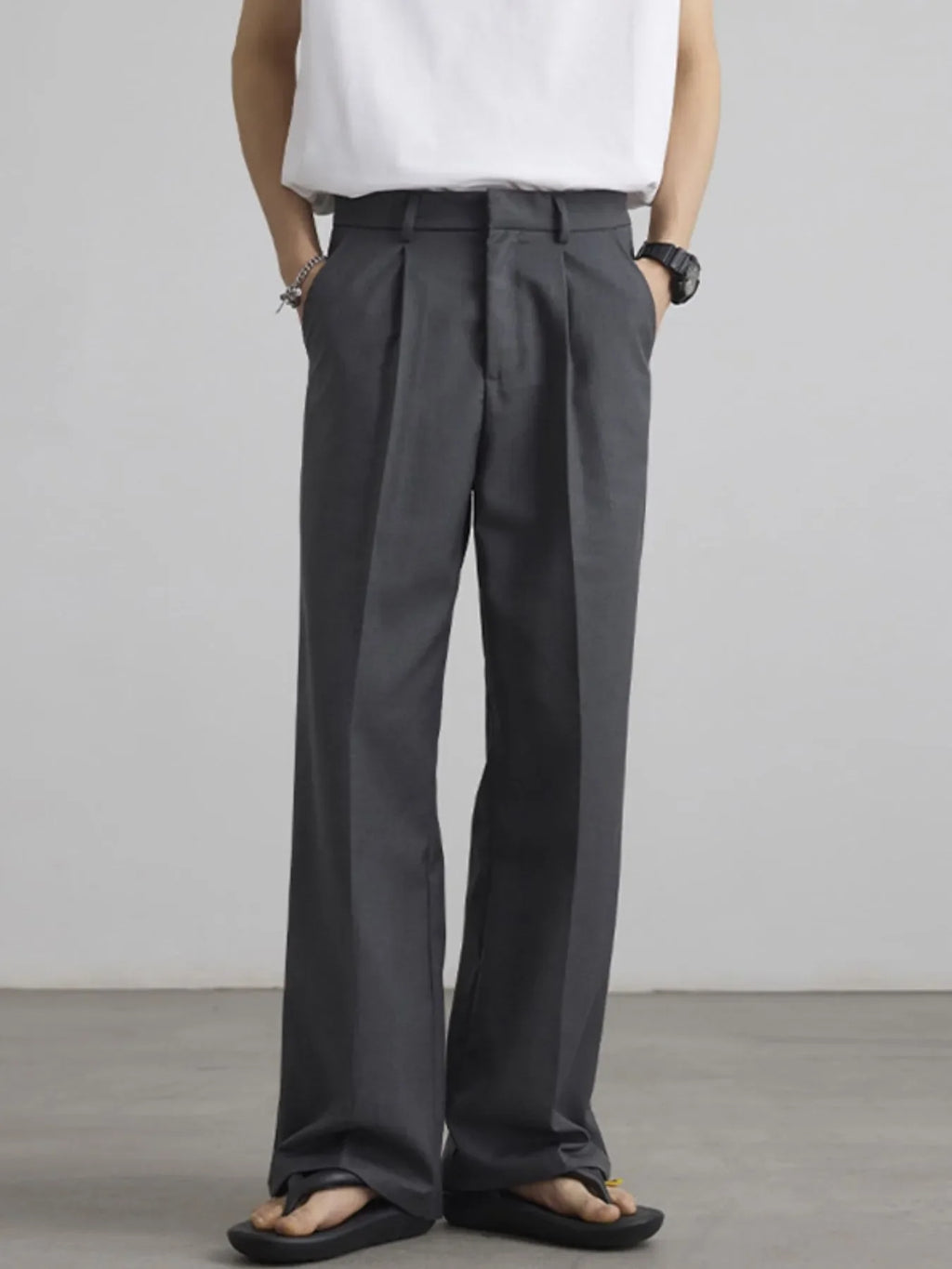 Men's Wide Leg Pleated Flowy Drape Pants