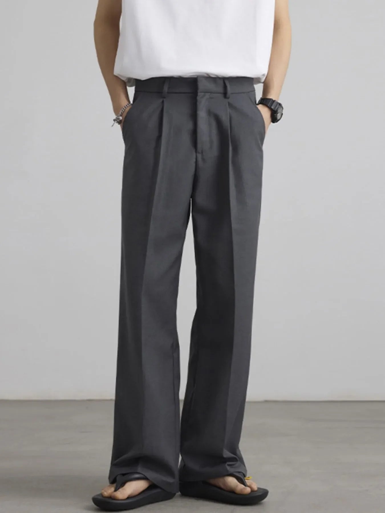 Men's Wide Leg Pleated Flowy Drape Pants