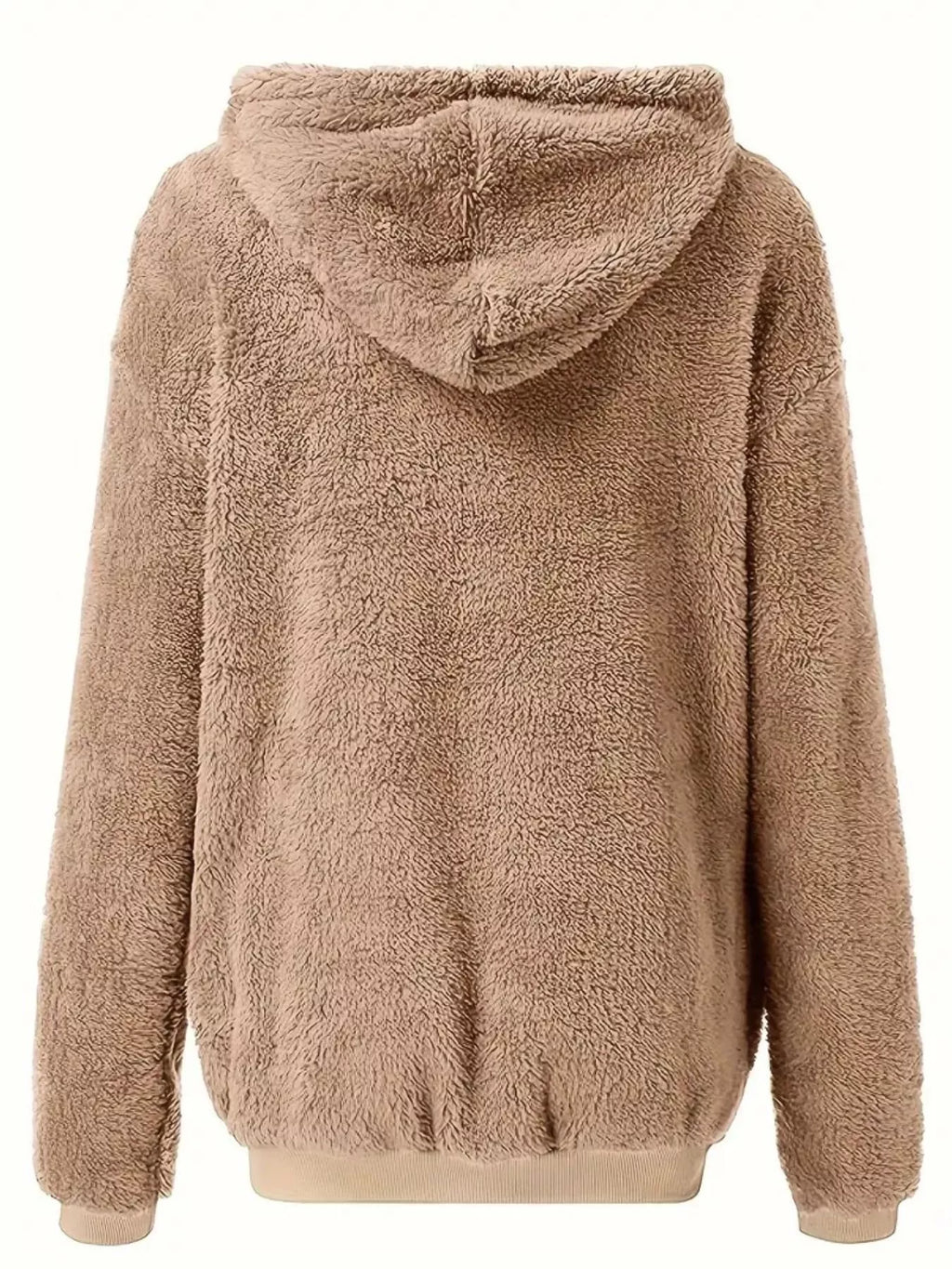 Fleece Zip-Up Drawstring Outerwear