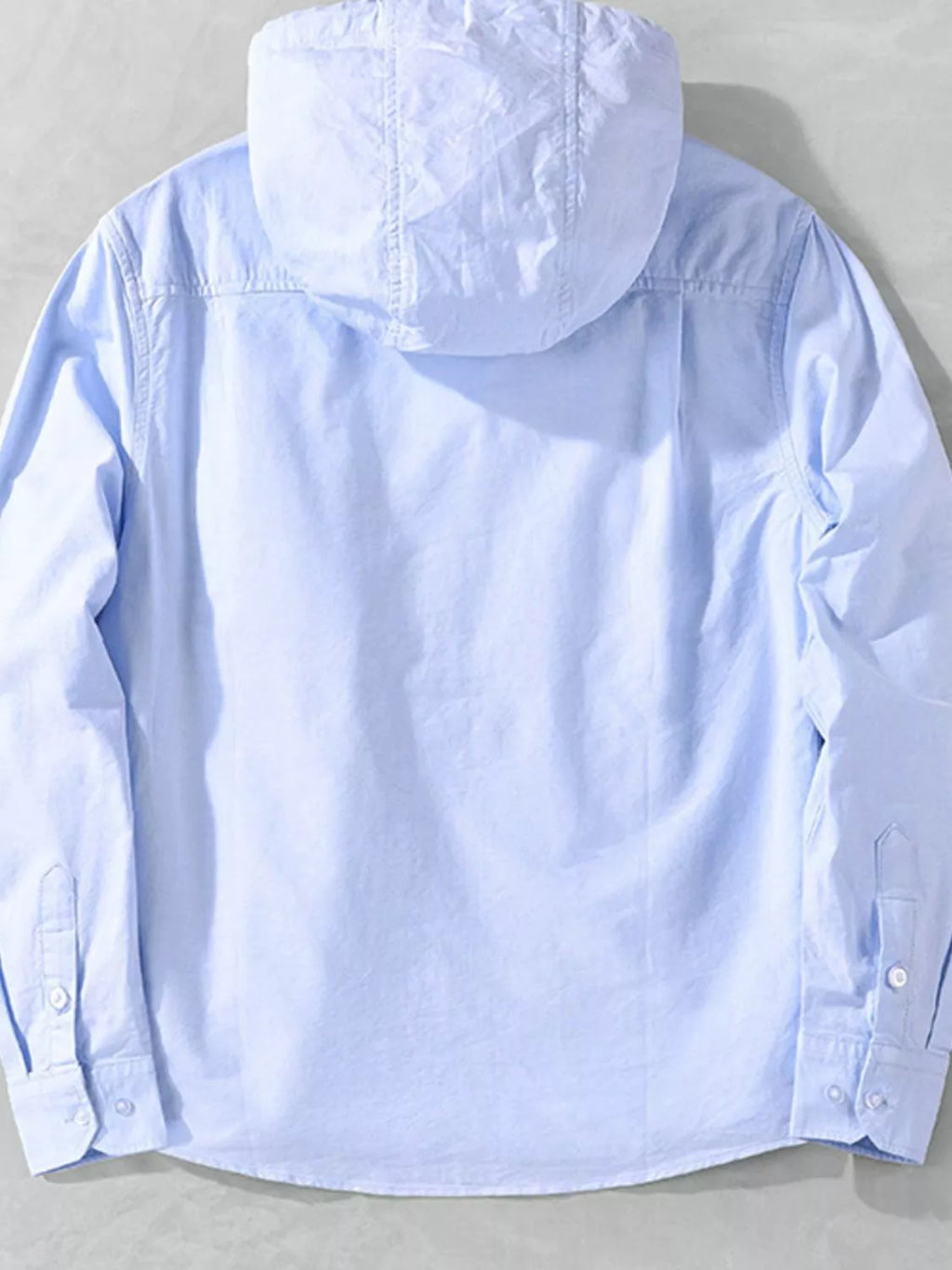 Men's Plus Size Striped Trim Hooded Casual Shacket