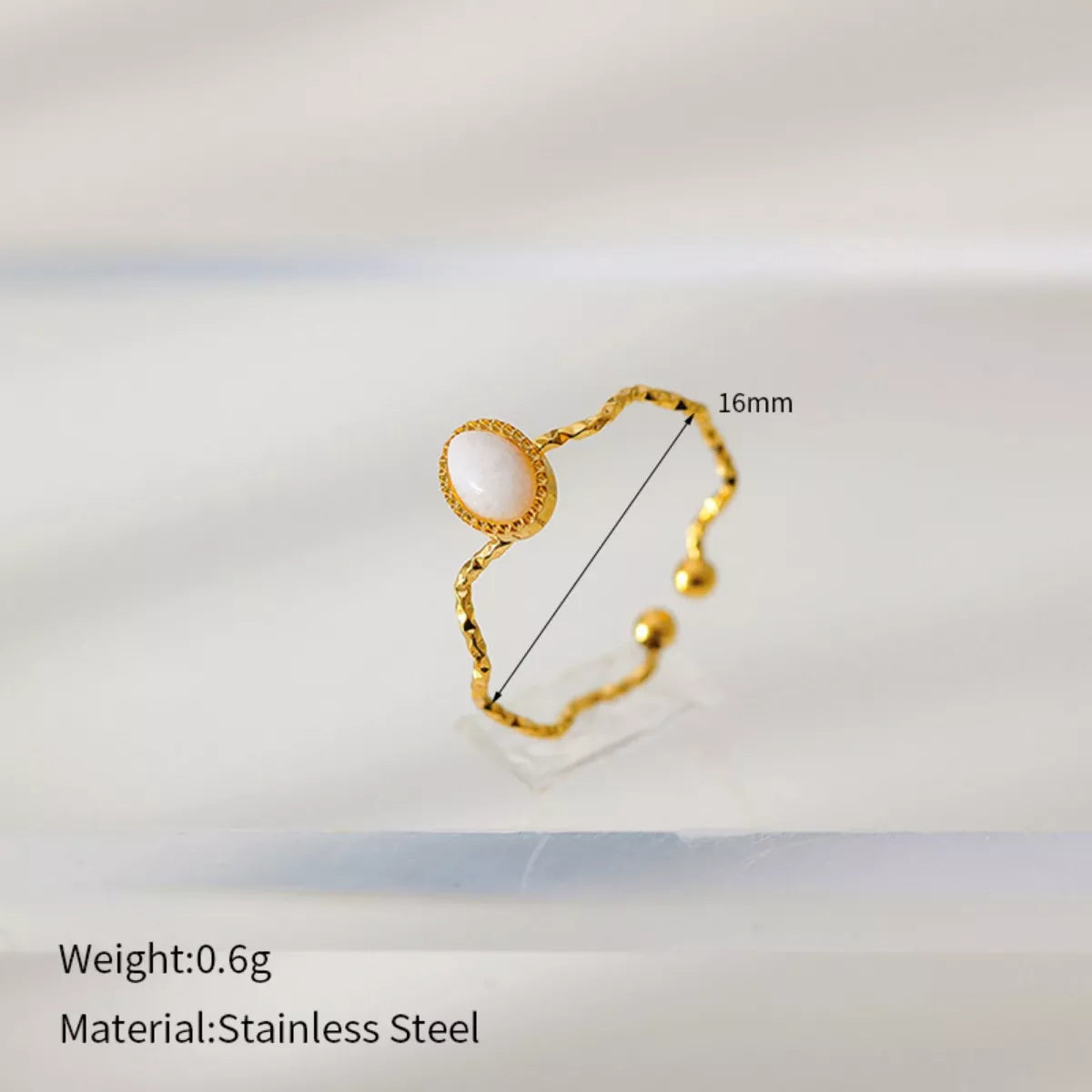 18K Gold-Plated Wave Open Ring