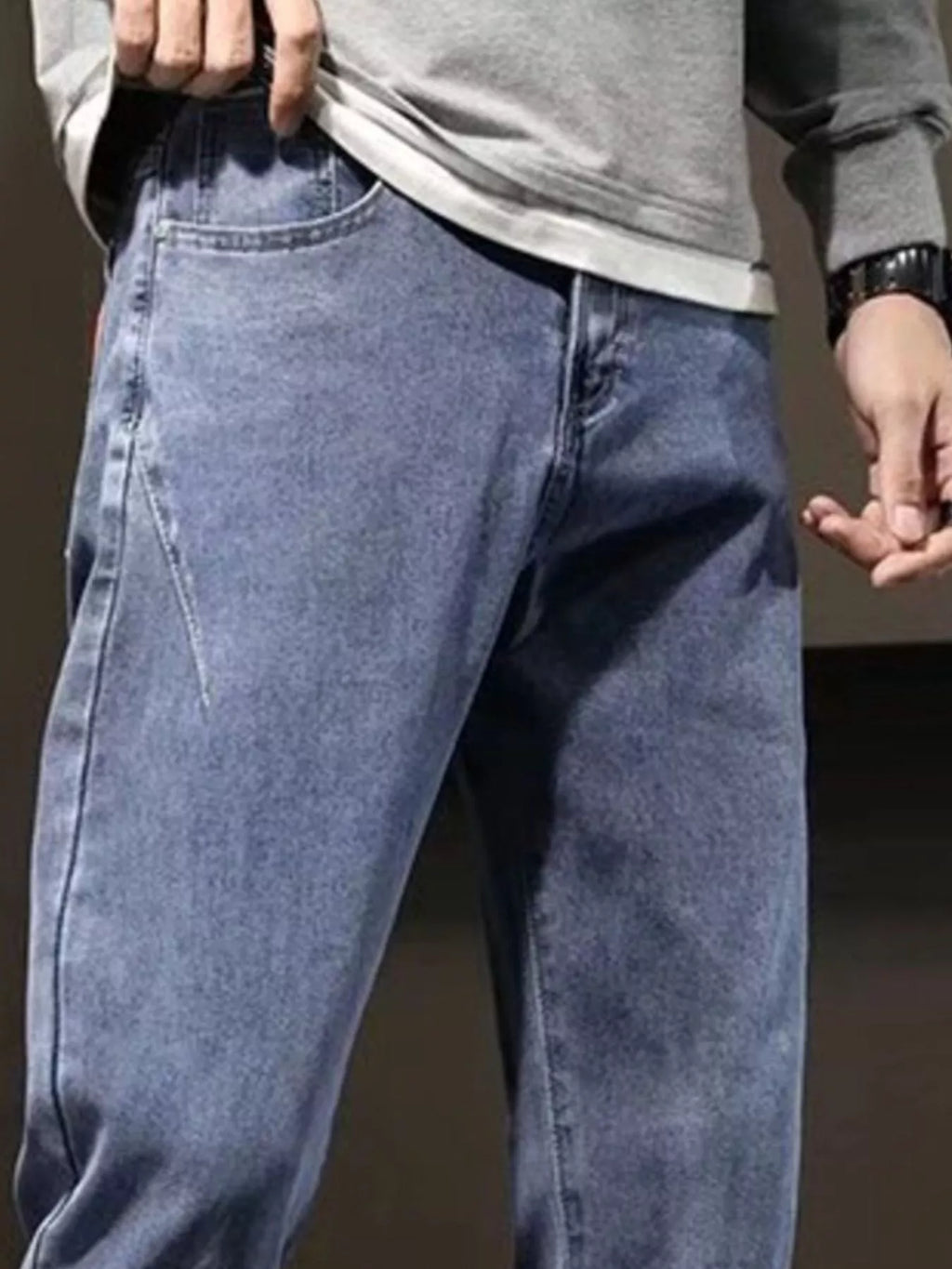 Men's Plus Size Wash Straight Leg Jeans