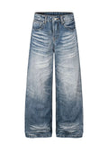 Men's Wide Leg Vintage Wash Jeans
