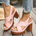 Open Toe Block Heels Sandals