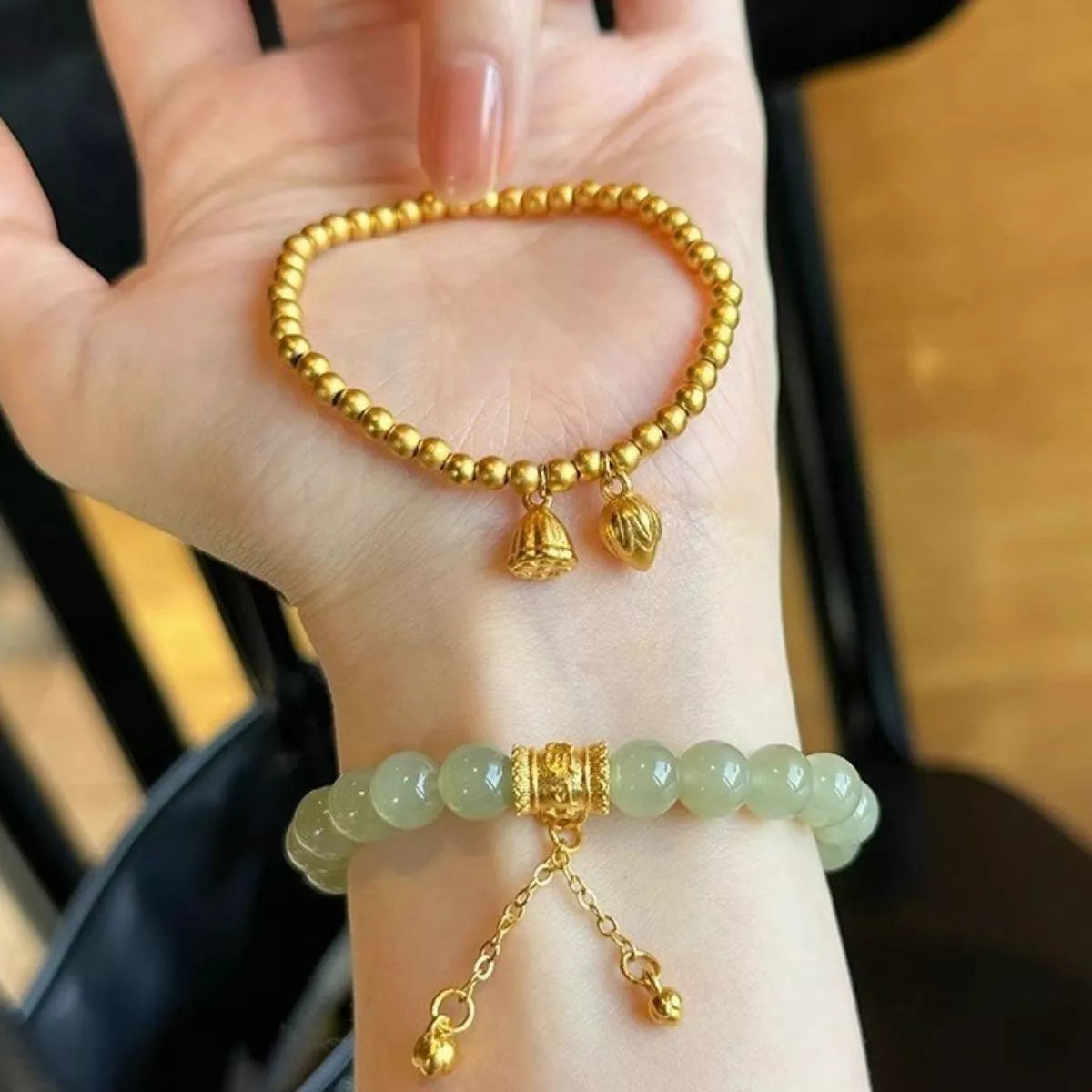 18K Gold-Plated Bead Bracelet