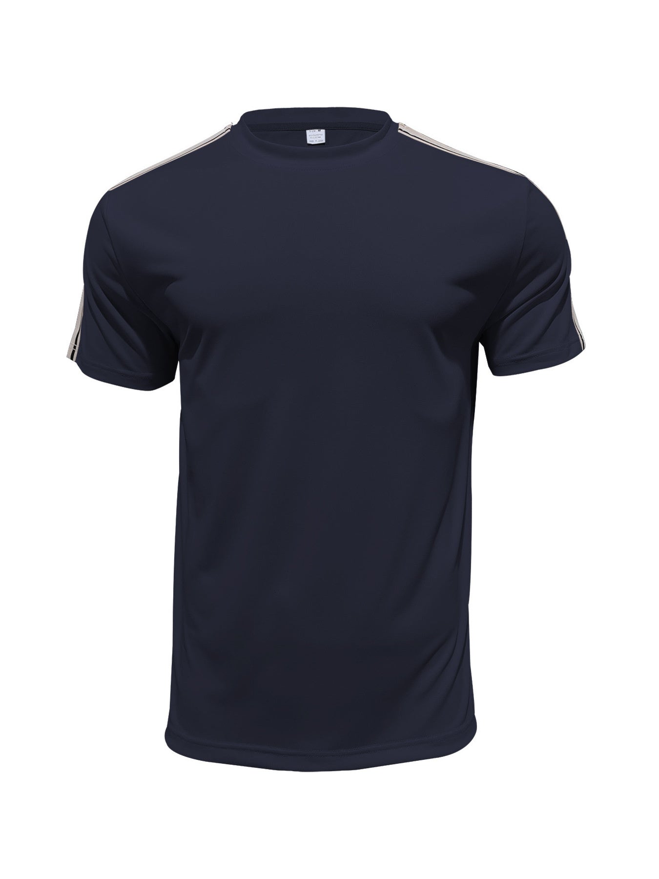 Men's Full Size Striped Shoulder Casual T-Shirt Plus Size