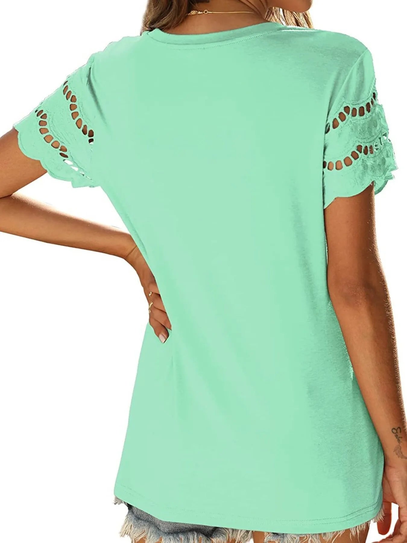 Round Neck Short Sleeve Casual T-Shirt
