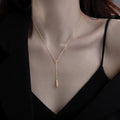 925 Sterling Silver Y-Shaped Pendant Necklace