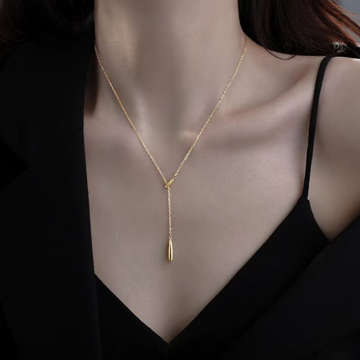 925 Sterling Silver Y-Shaped Pendant Necklace