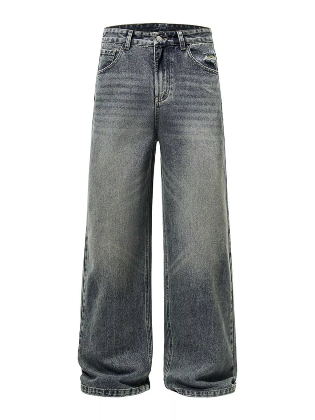 Men's Full Size Vintage Wash Wide Leg Jeans Plus Size