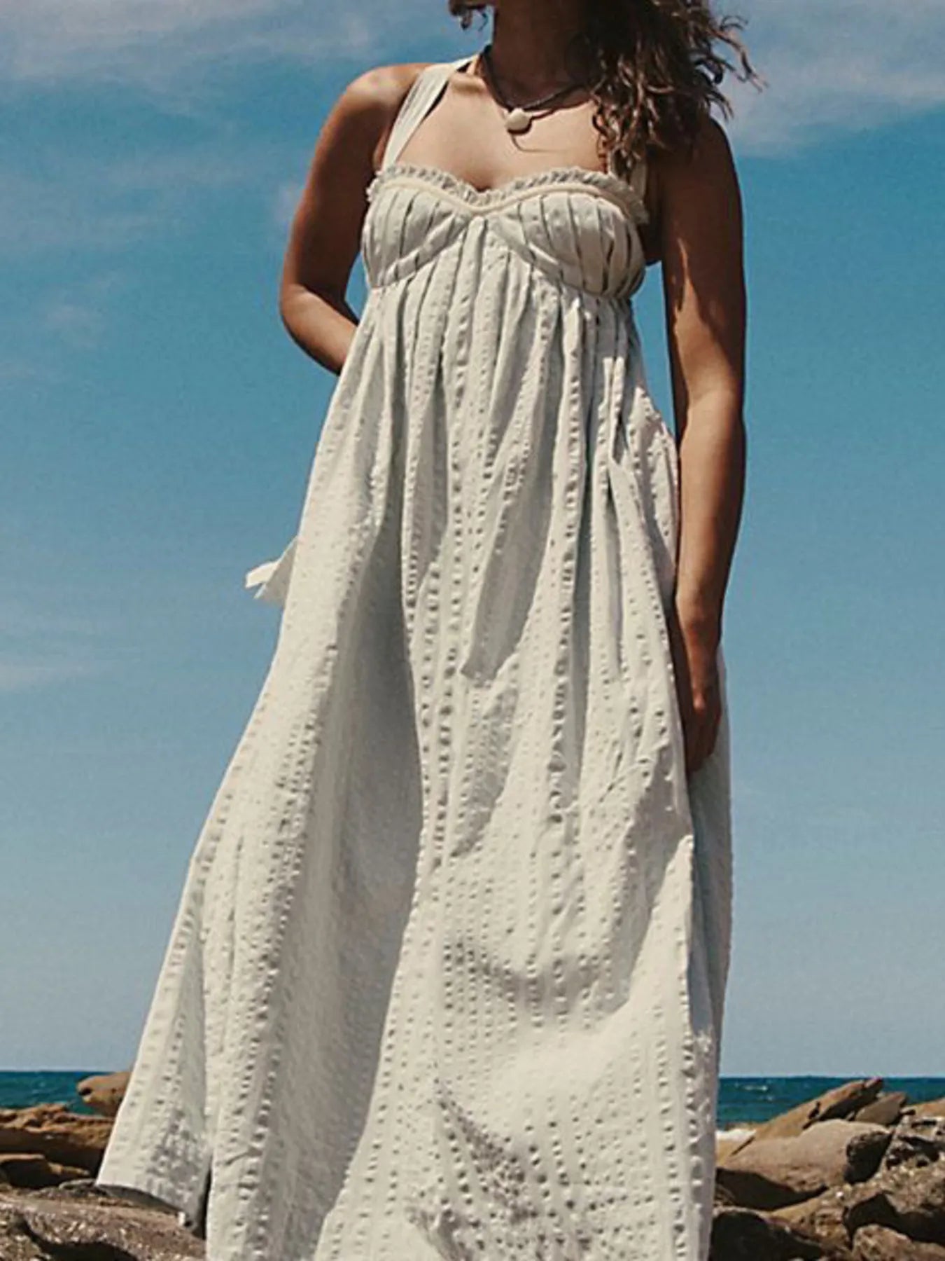 Sweetheart Neck Midi Dress