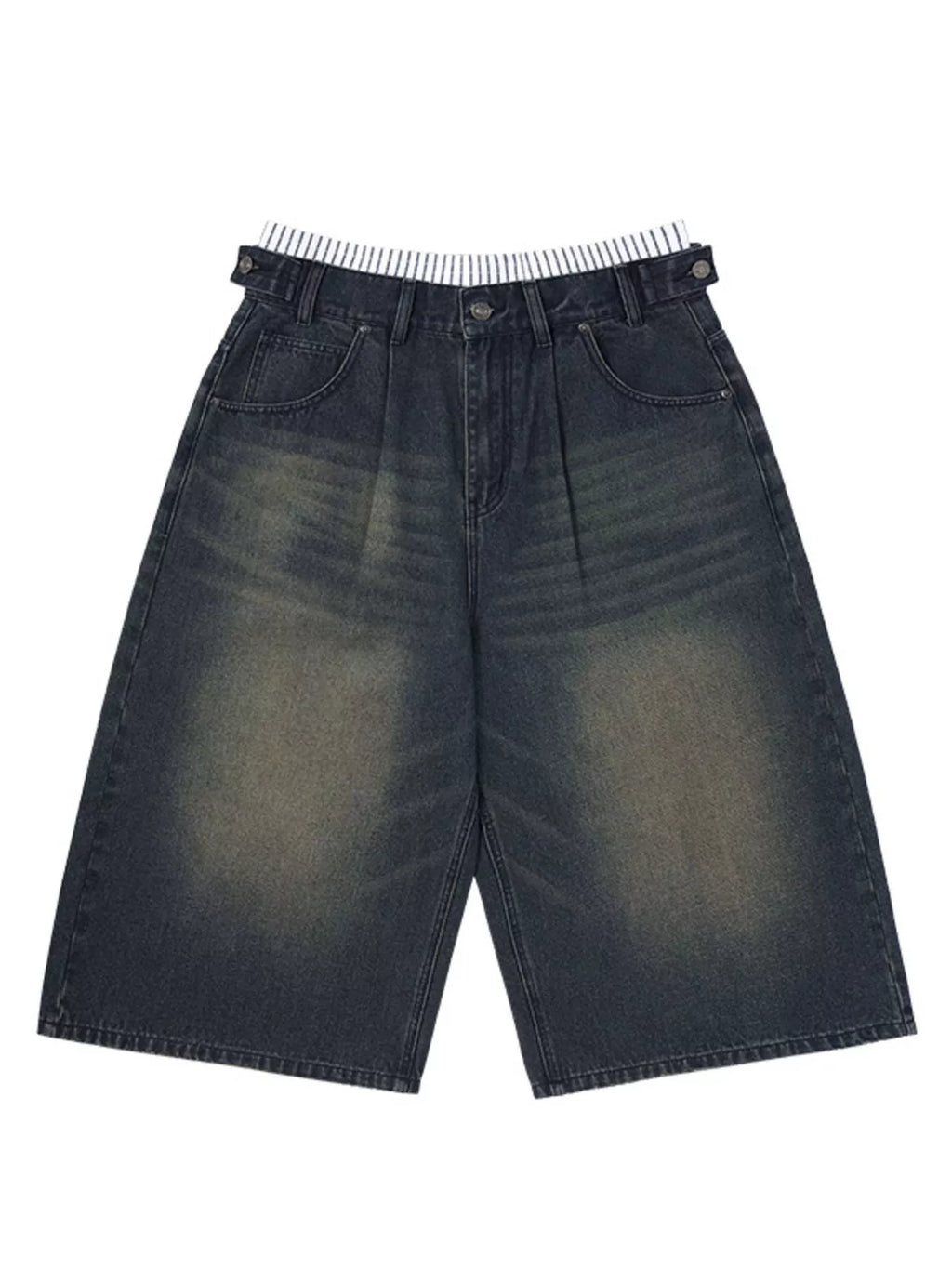 Men's Wide Leg Cropped Denim Jeans